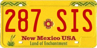 NM license plate 287SIS