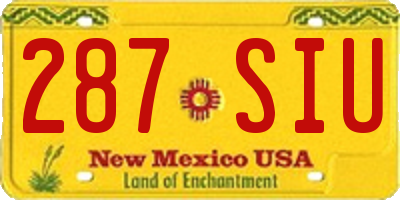 NM license plate 287SIU
