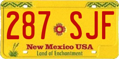 NM license plate 287SJF