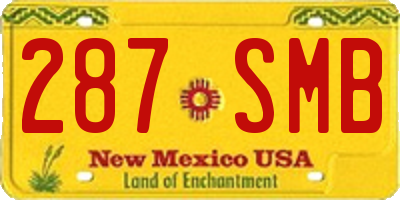 NM license plate 287SMB