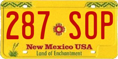 NM license plate 287SOP