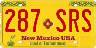 NM license plate 287SRS