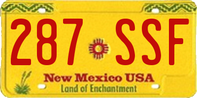 NM license plate 287SSF