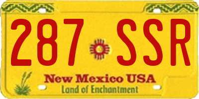 NM license plate 287SSR