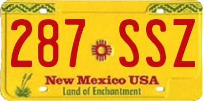 NM license plate 287SSZ