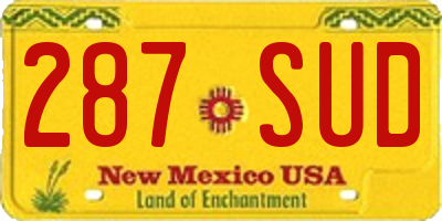 NM license plate 287SUD