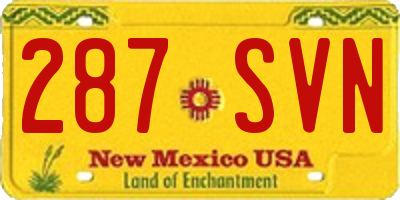 NM license plate 287SVN