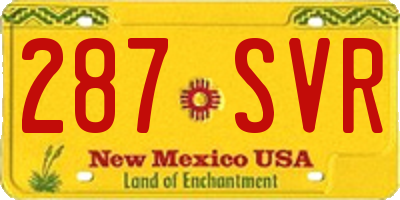 NM license plate 287SVR