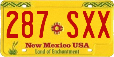NM license plate 287SXX