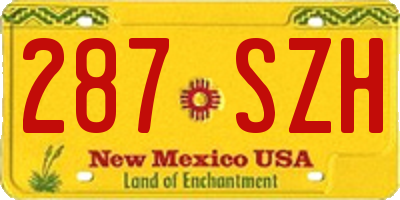 NM license plate 287SZH