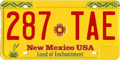 NM license plate 287TAE