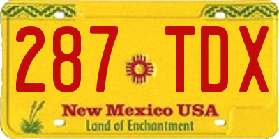 NM license plate 287TDX