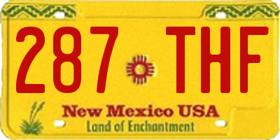 NM license plate 287THF