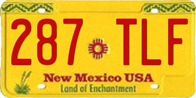 NM license plate 287TLF