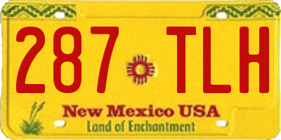 NM license plate 287TLH