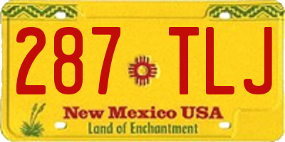 NM license plate 287TLJ