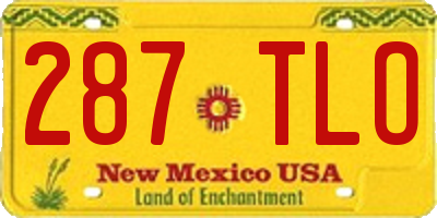 NM license plate 287TLO