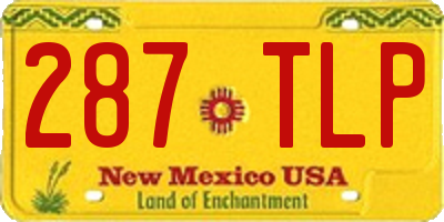 NM license plate 287TLP