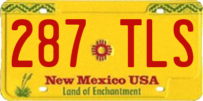 NM license plate 287TLS