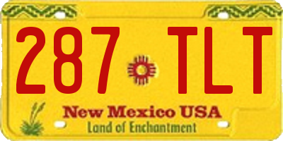 NM license plate 287TLT