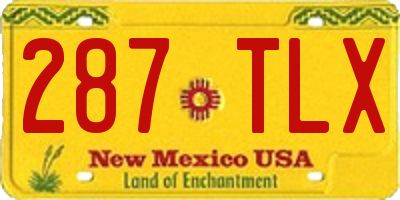 NM license plate 287TLX