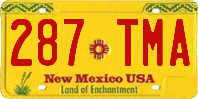 NM license plate 287TMA