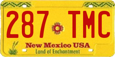 NM license plate 287TMC