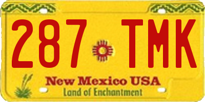 NM license plate 287TMK