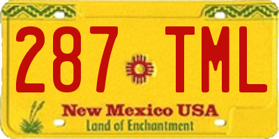 NM license plate 287TML