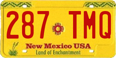 NM license plate 287TMQ