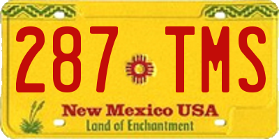 NM license plate 287TMS