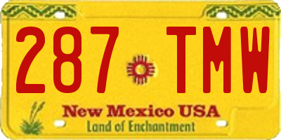 NM license plate 287TMW
