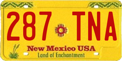 NM license plate 287TNA