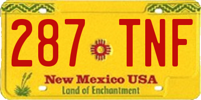 NM license plate 287TNF