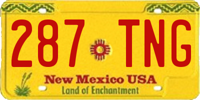 NM license plate 287TNG