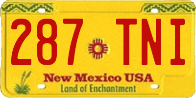 NM license plate 287TNI