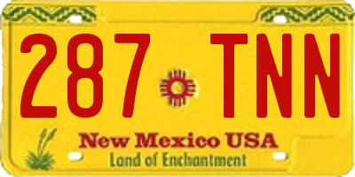 NM license plate 287TNN