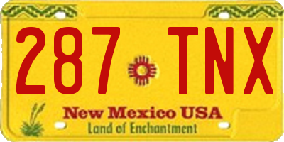 NM license plate 287TNX