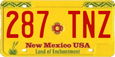 NM license plate 287TNZ