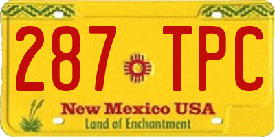 NM license plate 287TPC
