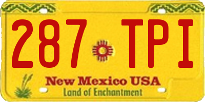 NM license plate 287TPI