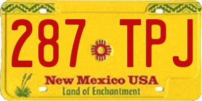 NM license plate 287TPJ
