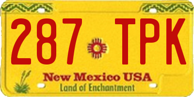 NM license plate 287TPK