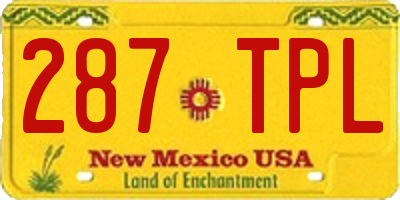 NM license plate 287TPL
