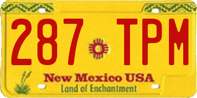NM license plate 287TPM
