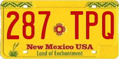 NM license plate 287TPQ