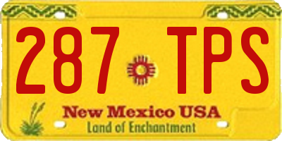 NM license plate 287TPS