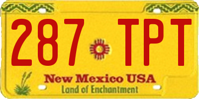 NM license plate 287TPT