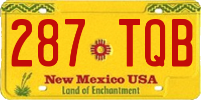 NM license plate 287TQB