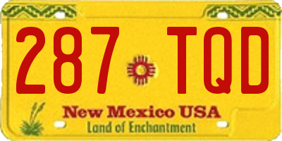 NM license plate 287TQD
